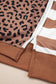 Khaki Leopard Striped Patchwork Plus Size Loose Sweatshirt