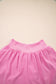 Bright Pink Crossed Waist Tiered Flowy Shorts