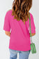 Rose Red Longline Short Sleeve Side Slit