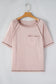 Dusty Pink Exposed Seam Detail Loose T-shirt