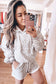 White Classic Leopard Hoodie and Shorts Set