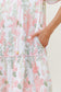 Pink Floral Contrast Edge Layered Short Sleeve Mini Dress