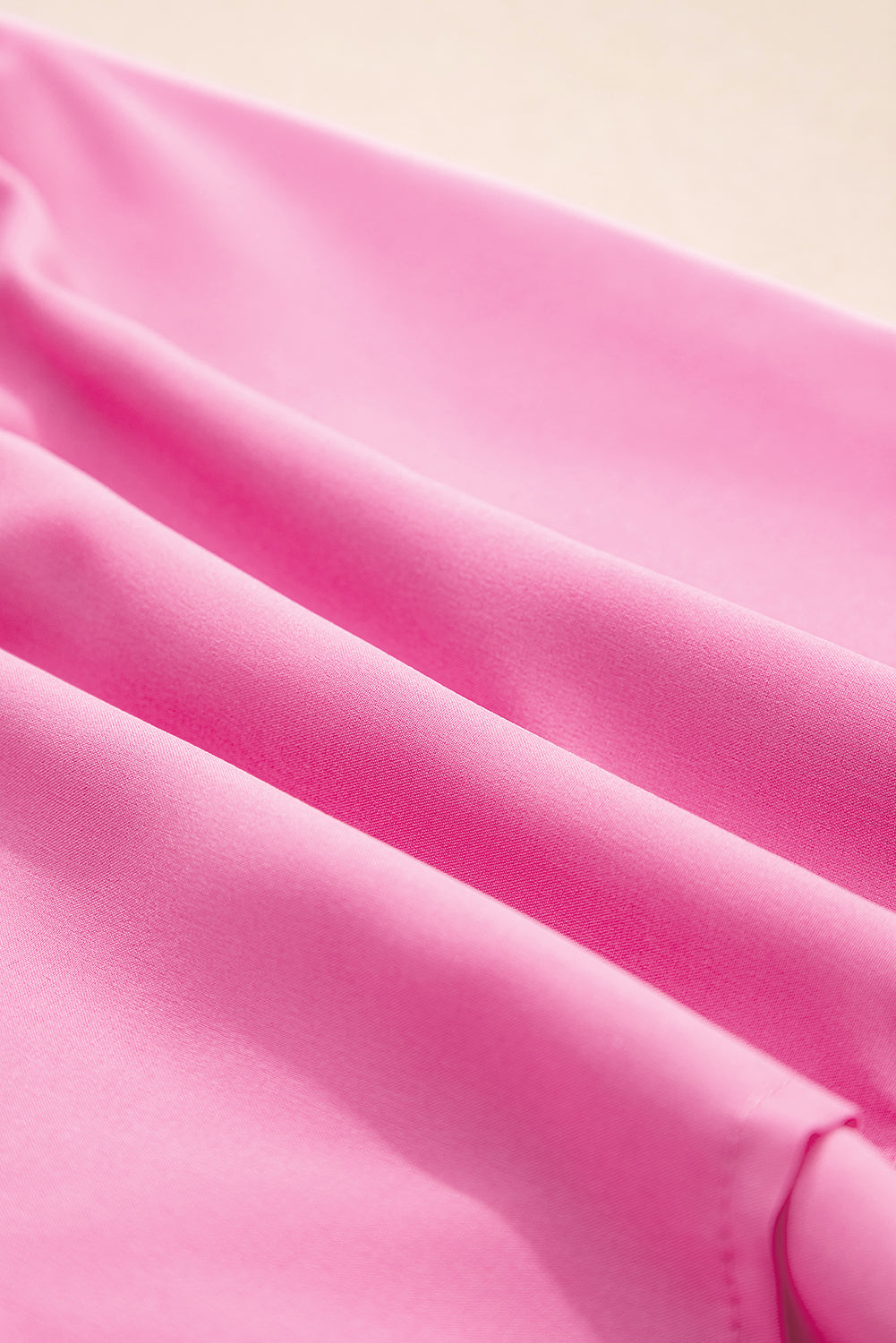 Bright Pink Crossed Waist Tiered Flowy Shorts