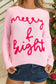 Pink Merry & Bright Pop Up Letter Waffle Knit Sweater