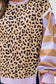Purple Stripe Color Block Patchwork Leopard Casual Sweatshirt with Slits