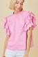 Bonbon Ricrac Ruffled Sleeve Frilled Collar Blouse