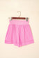 Bright Pink Crossed Waist Tiered Flowy Shorts