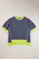 Green Contrast Trim Exposed Seam High Low Stripe T Shirt