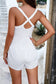 Crisscross Back Smocked Waist Cami Romper