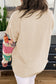 Beige Plus Size Printed Patchwork Sleeve Split Sweatshirt