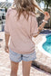 Dusty Pink Exposed Seam Detail Loose T-shirt