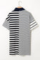 Black Stripe Half Placket Polo T Shirt Dress