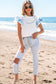 White Embroidered Ruffled Sleeve Frilled Collar Blouse