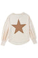 Apricot Studded Star Graphic Oversized Long Sleeve Top