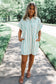 Mint Green St Patricks Striped Wide Short Sleeve Shift Mini Shirt Dress