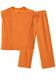 Orange Textured Tank Top and Wide Leg Pants Set