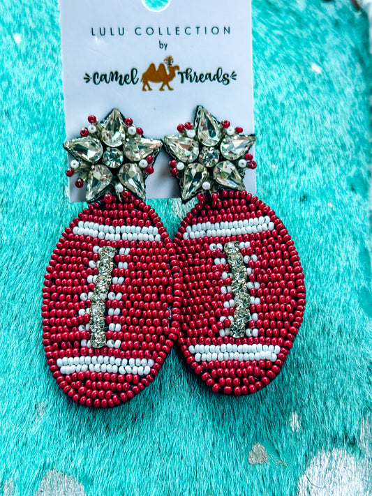 Game Day Football Beaded Earrings