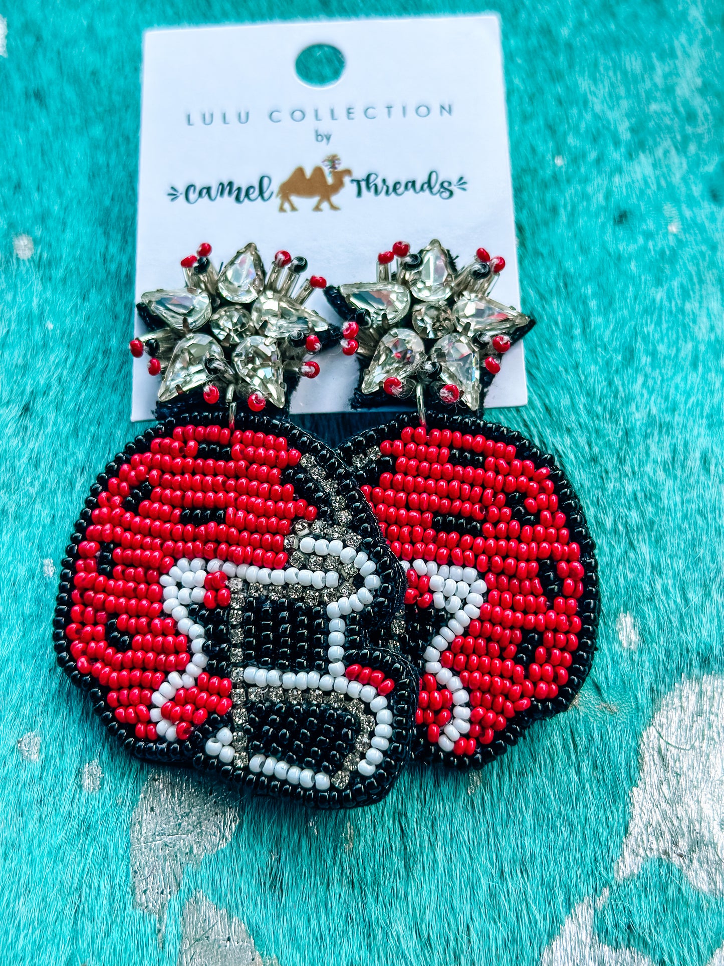 Game Day Beaded Helmets Earrings