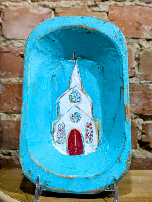Teal Church Dough Bowl