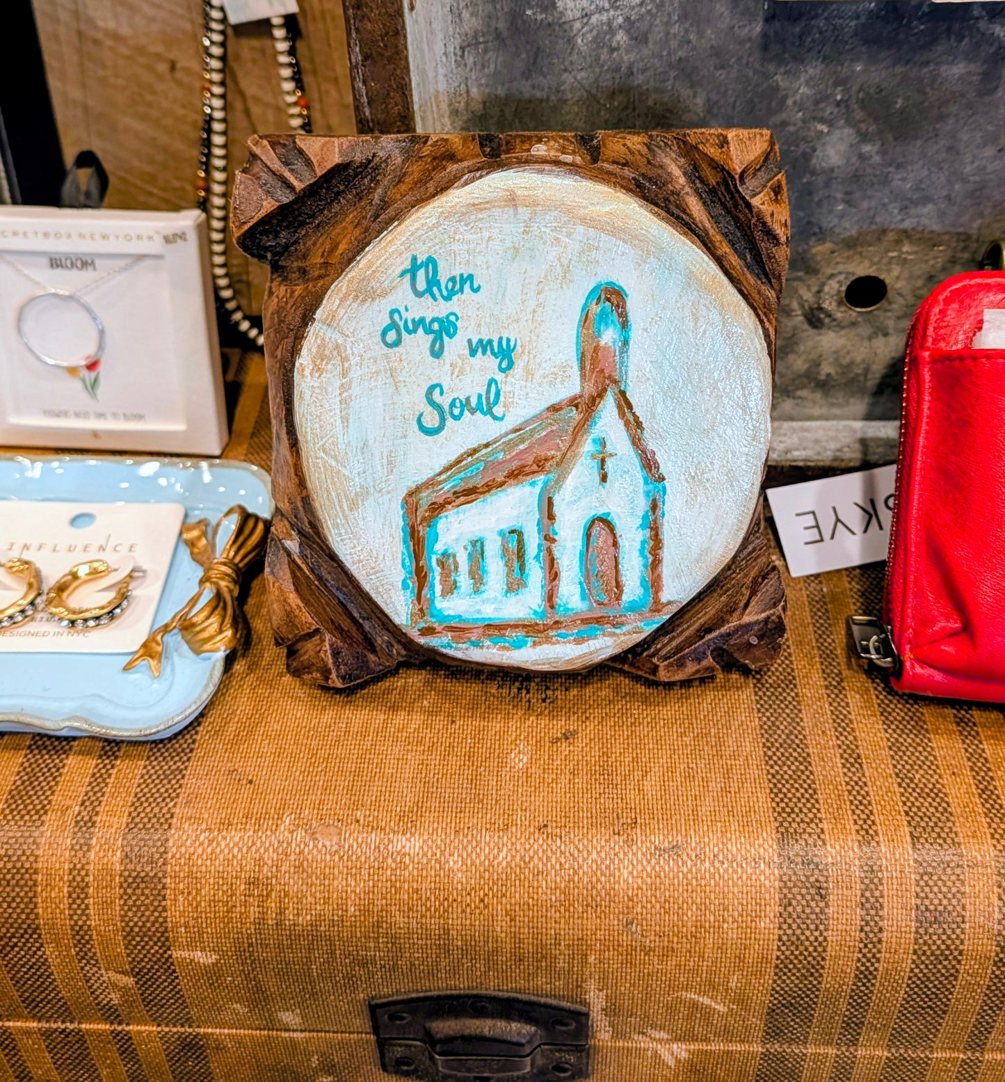 Sings my Soul Painted Wood Pedestal