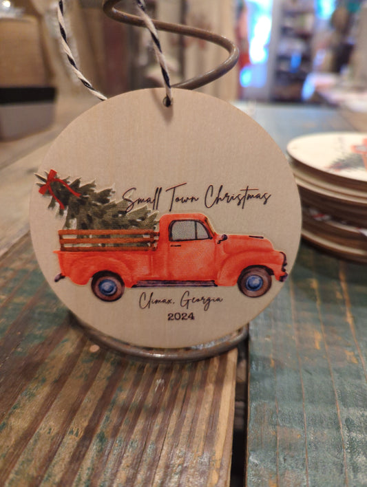 Small town Christmas Climax City Ornament