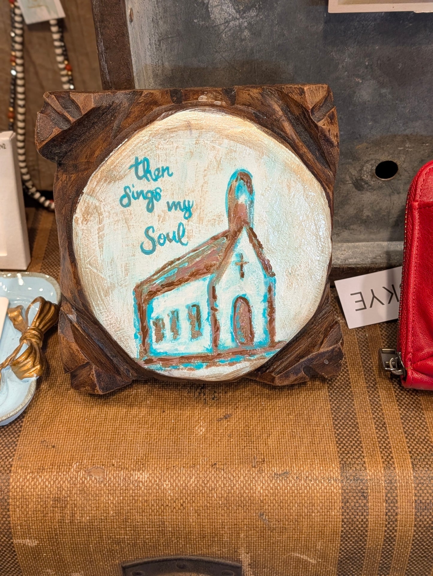 Sings my Soul Painted Wood Pedestal