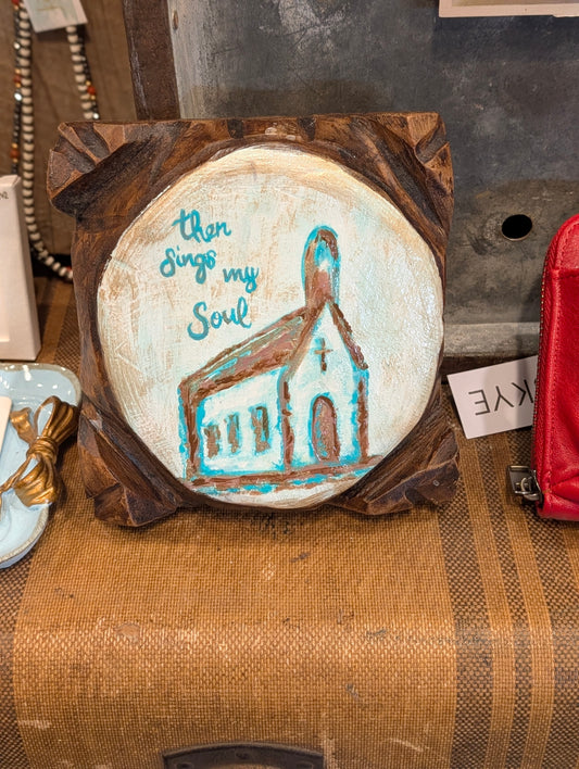 Sings my Soul Painted Wood Pedestal