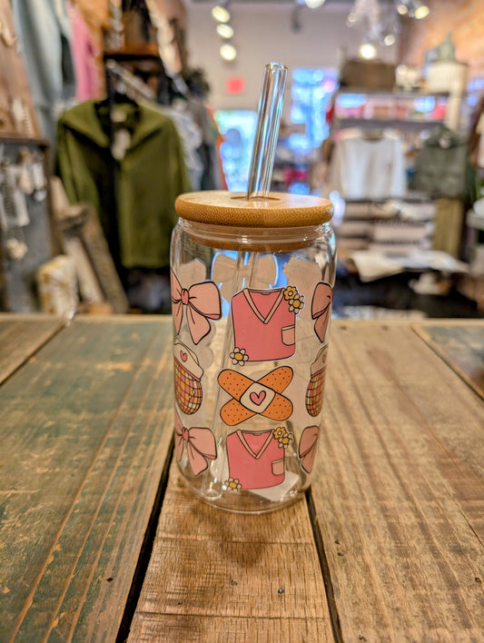 Disco Nurse Glass Cup