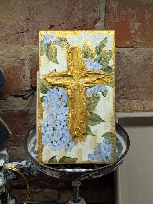 Hydrangea Textured Cross