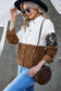 Leopard Color Block Button-Up Corduroy Shacket