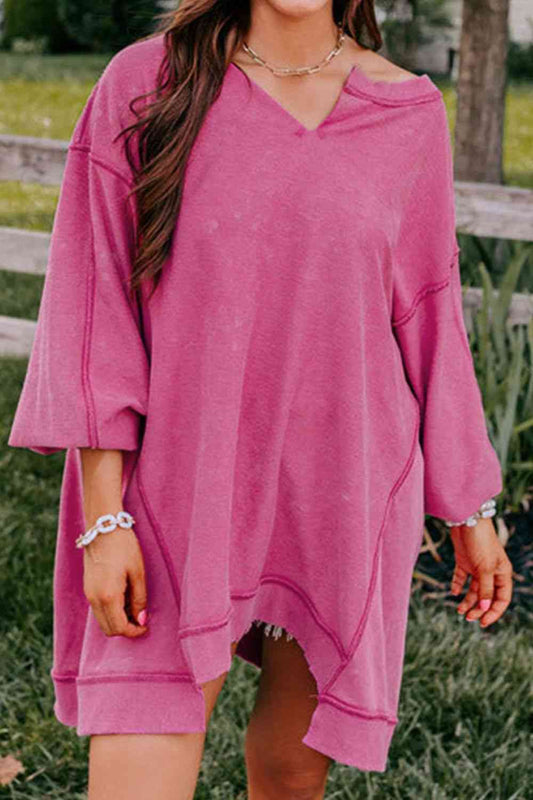 Exposed Seams Long Sleeve Sweatshirt