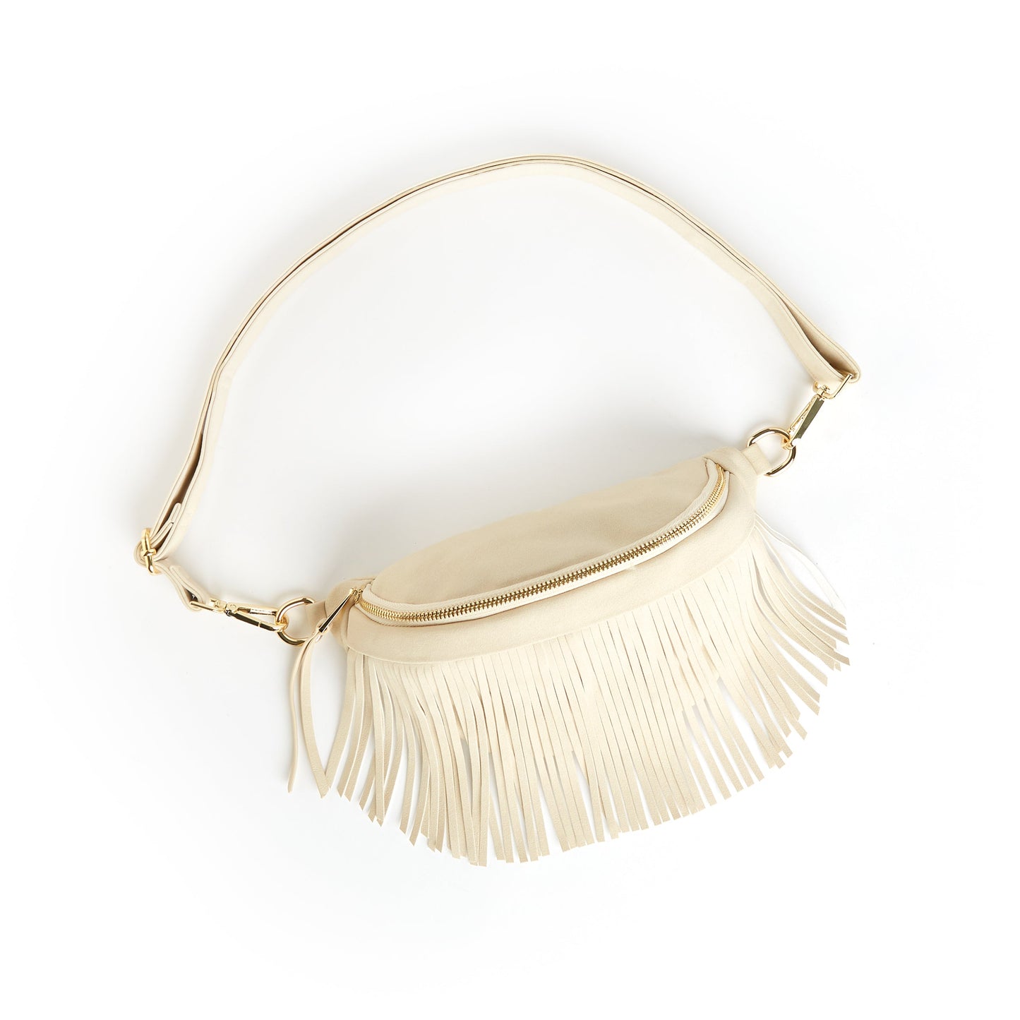 Removable Fringe Western Style Suede Bum Sling Hip Bag