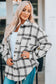 Plaid Curved Hem Dropped Shoulder Longline Shirt Jacket