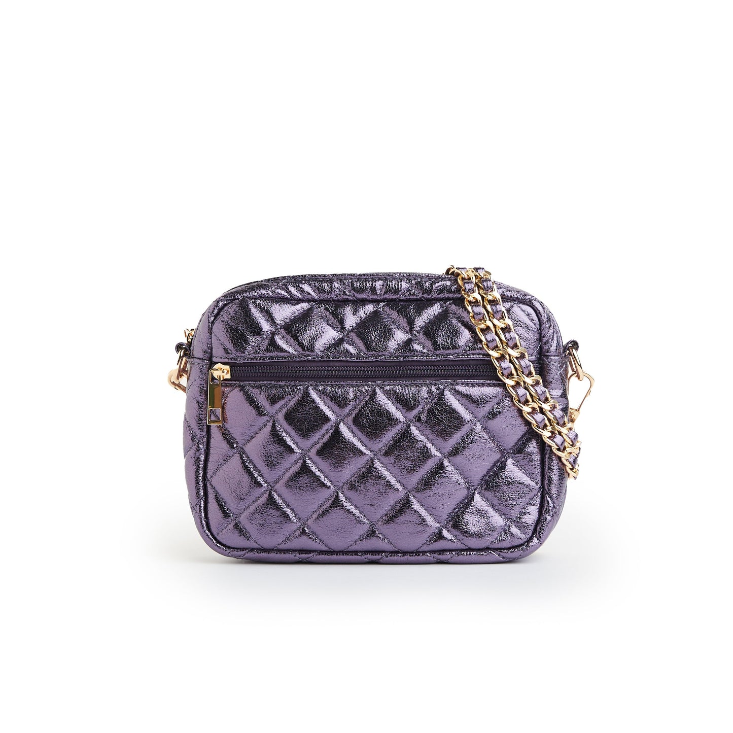 Quilted Small Crossbody Bag with Gold Chain Strap