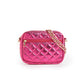 Quilted Small Crossbody Bag with Gold Chain Strap