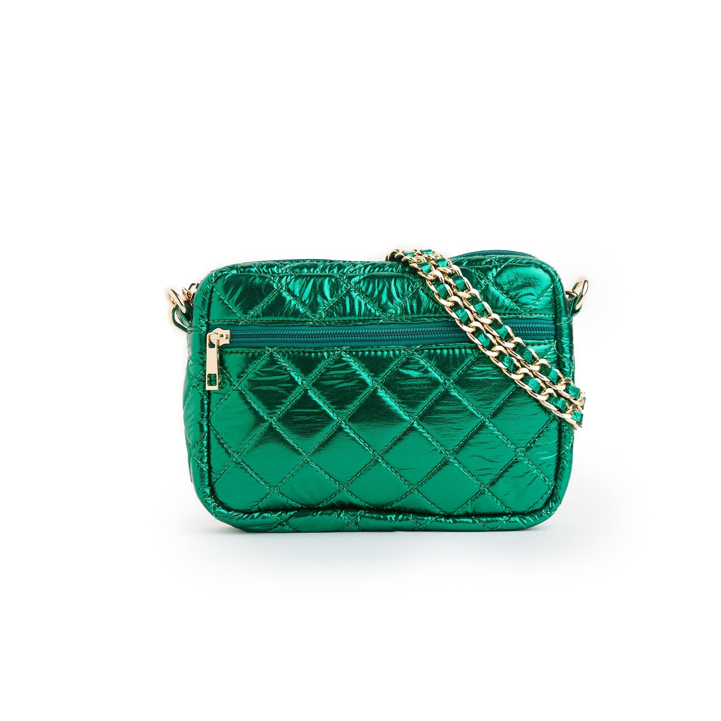 Quilted Small Crossbody Bag with Gold Chain Strap