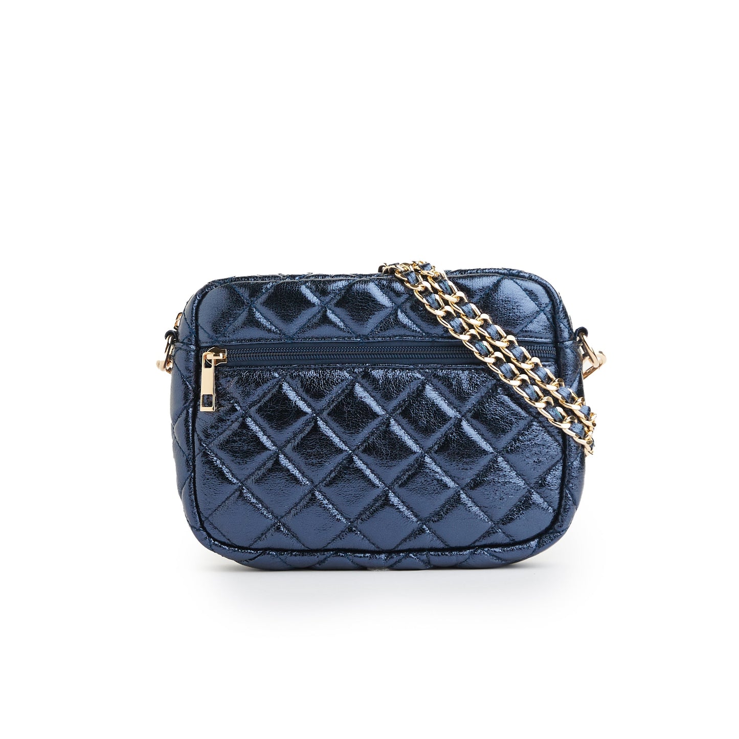 Quilted Small Crossbody Bag with Gold Chain Strap