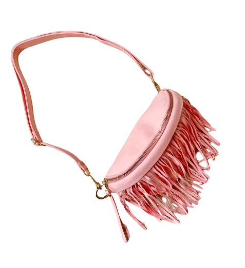 Removable Fringe Western Style Suede Bum Sling Hip Bag