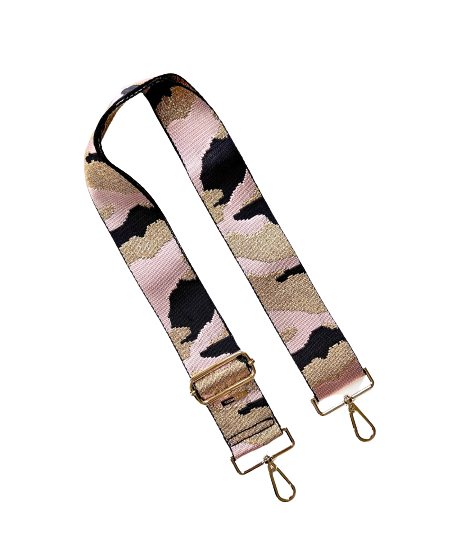 Camo Print Adjustable Bag Strap - Gold Hardware - 10 colors available