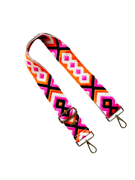 Boho Design Guitar Purse Strap - 7 Colors available