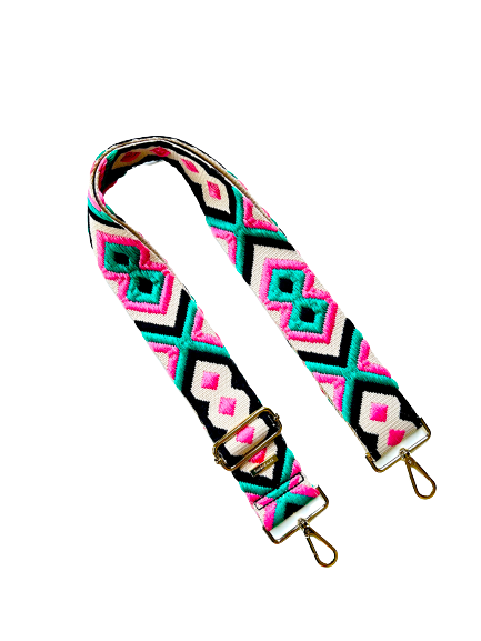 Boho Design Guitar Purse Strap - 7 Colors available