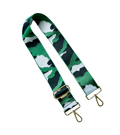 Camo Print Adjustable Bag Strap - Gold Hardware - 10 colors available