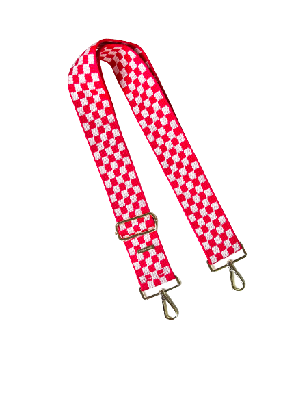 Checker Patterned Bag Strap - 6 Colors available
