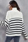 Striped Turtleneck Drop Shoulder Sweater