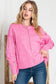 Full Size Exposed Seams Round Neck Dropped Shoulder Sweatshirt