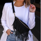 Removable Fringe Western Style Suede Bum Sling Hip Bag