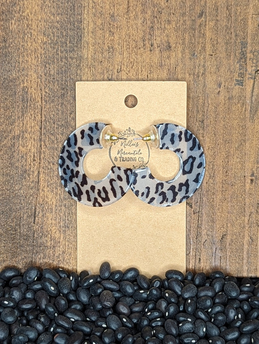 Blue Cheetah Hoops