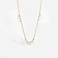 Stainless Steel 18K Gold Plated Zirconia Charm Necklace (With Box)