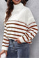 Striped Turtleneck Drop Shoulder Sweater