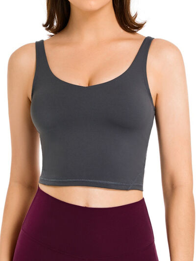 Scoop Neck Wide Strap Active Tank